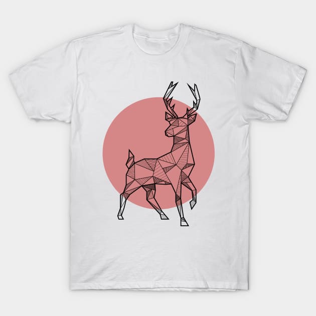 Deer - Geometric Animals T-Shirt by alcateiaart